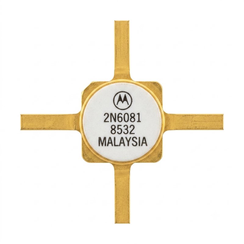 Motorola 2N6081 Vintage NPN Silicon RF Power Transistor – Gold-Plated 4-Pin Stripline Package (NOS)
