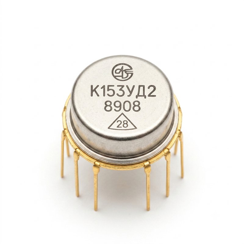 К153УД2 (K153UD2) Vintage Soviet Operational Amplifier IC - Gold-Plated TO-99 Metal Can